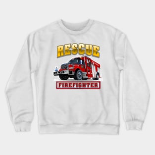 Cartoon Fire Truck Crewneck Sweatshirt